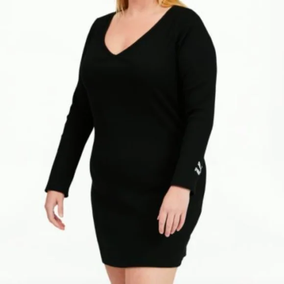 PUMA Classics Women's Ribbed Bodycon Dress PL, Black